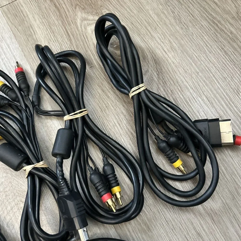 Original Xbox RCA AV Video Cable Lot of 5 Official Authentic OEM Cords Tested